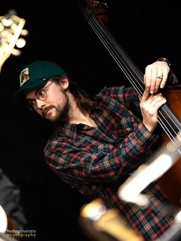 Theo Waite playing the double bass
